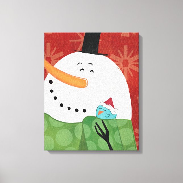 Blue Christmas Mug with Dark Cocoa Canvas Print (Front)