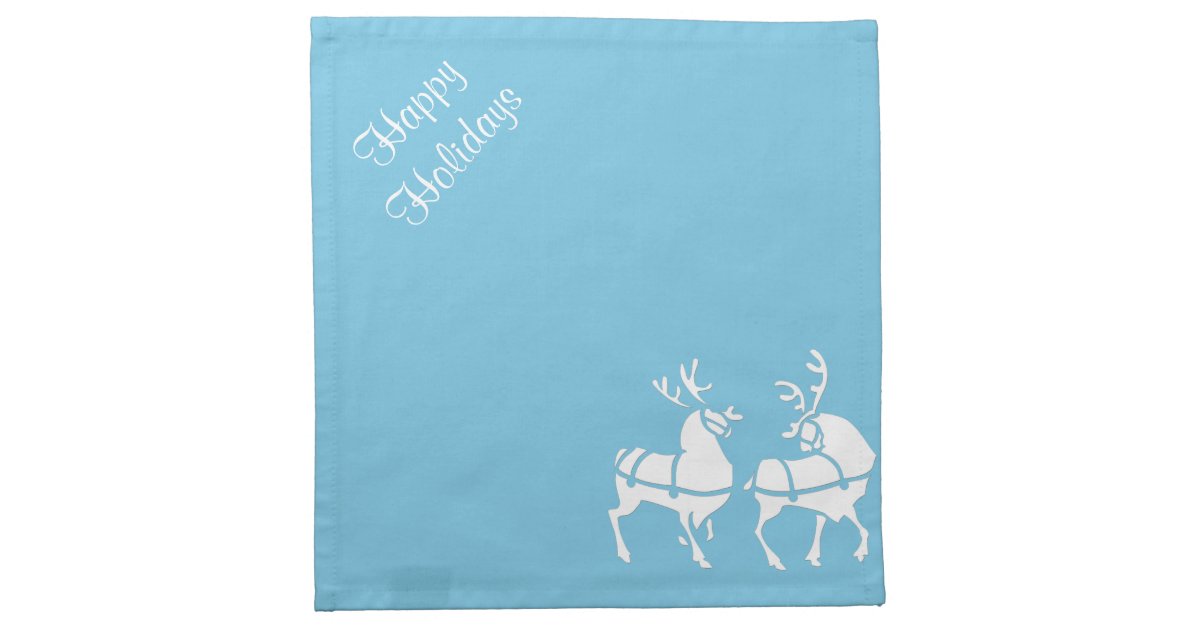 Blue Christmas Napkins Personalised Blue Holiday Zazzle