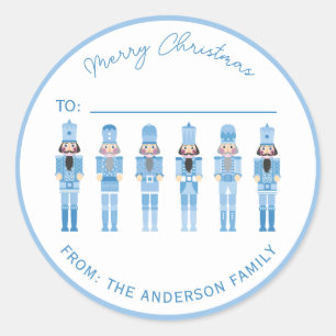 BLUE CHRISTMAS NUTCRACKER GIFT STICKER