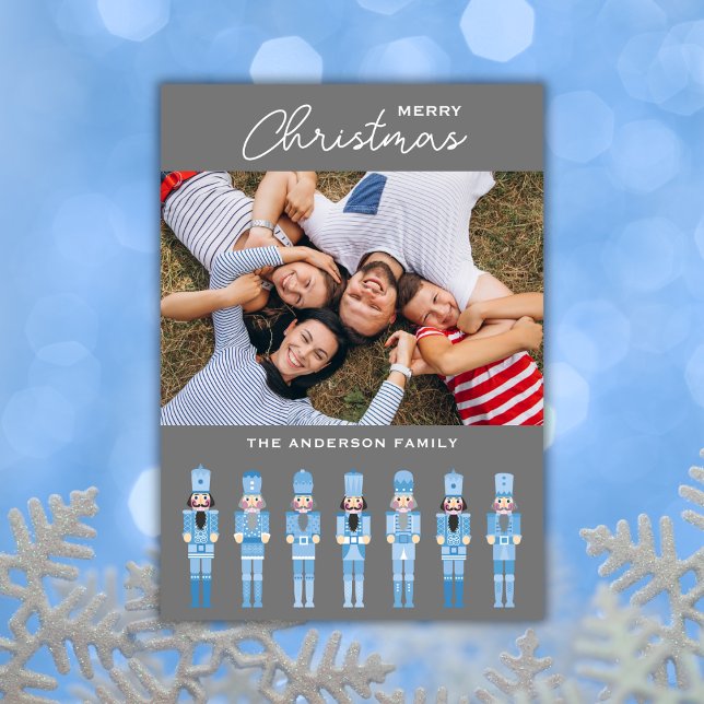 BLUE CHRISTMAS NUTCRACKER PHOTO GREETING CARD (Creator Uploaded)