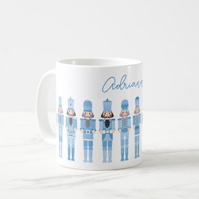 BLUE CHRISTMAS NUTCRACKERS COFFEE MUG (Front Left)