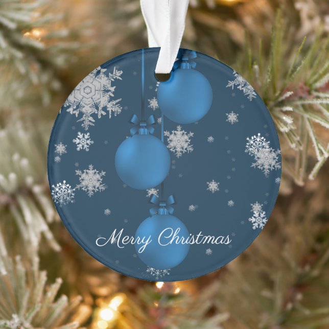 Blue Christmas Ornaments Holiday Ornament (Tree)