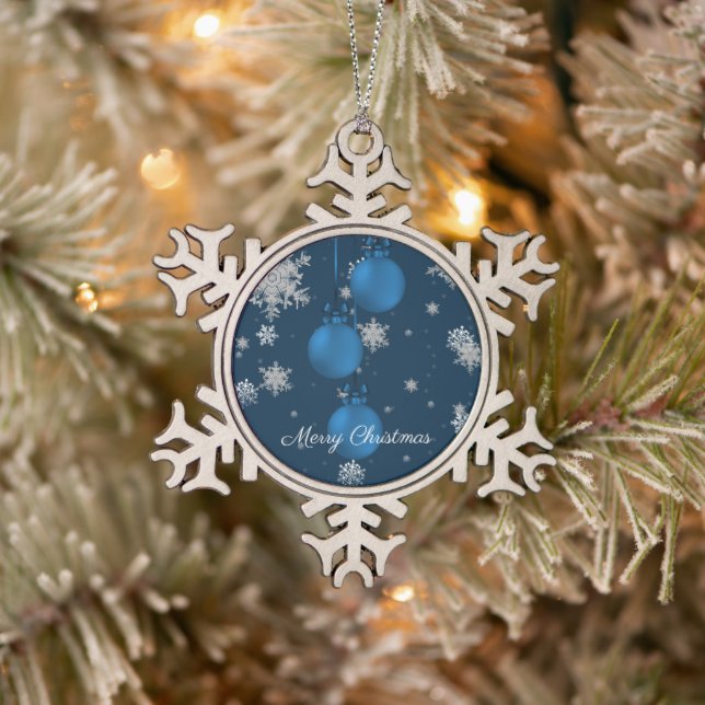 Blue Christmas Ornaments Holiday Ornament (Tree)