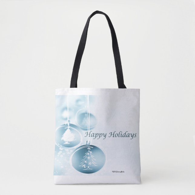 Blue Christmas Ornaments Tote Bag (Front)