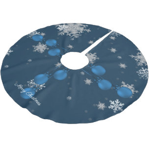Blue Christmas Ornaments Tree Skirt