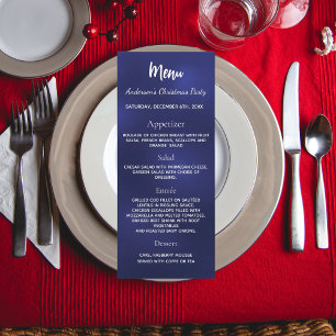 Blue Christmas party dinner menu