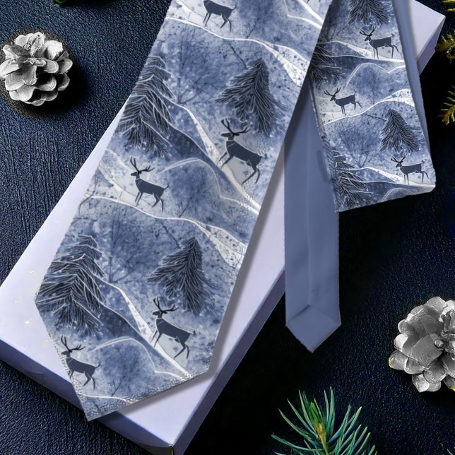 Blue Christmas Pattern#13 ID1009 Tie (Creator Uploaded)