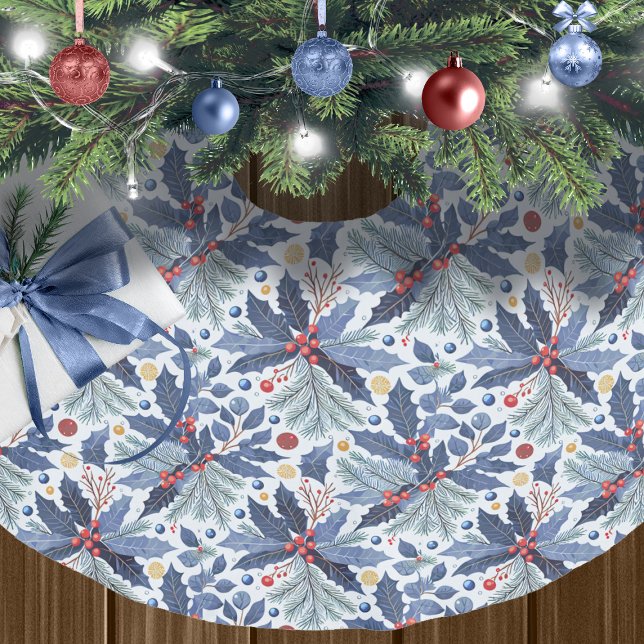 Blue Christmas Pattern#17 ID1009 Brushed Polyester Tree Skirt (Creator Uploaded)