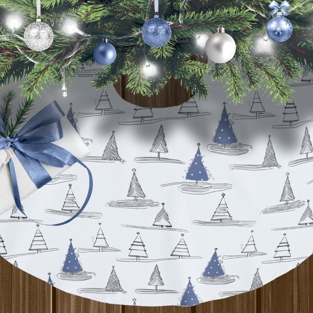 Blue Christmas Pattern#5 ID1009 Brushed Polyester Tree Skirt (Creator Uploaded)
