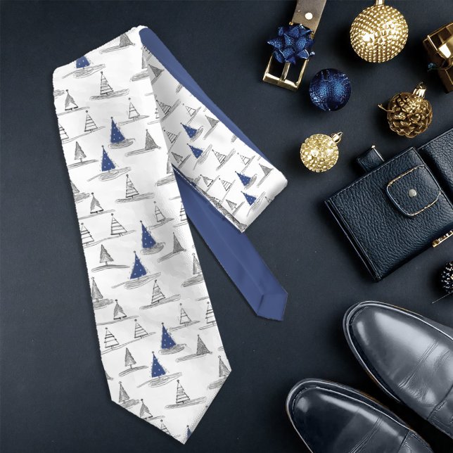 Blue Christmas Pattern#5 ID1009 Tie (Creator Uploaded)