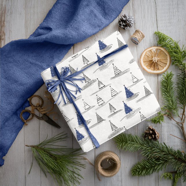 Blue Christmas Pattern#5 ID1009 Wrapping Paper (Creator Uploaded)