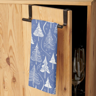 Blue Christmas Pattern#6 ID1009 Tea Towel