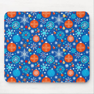 Blue christmas pattern mouse mat