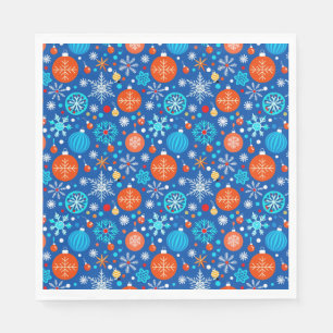 Blue christmas pattern napkin