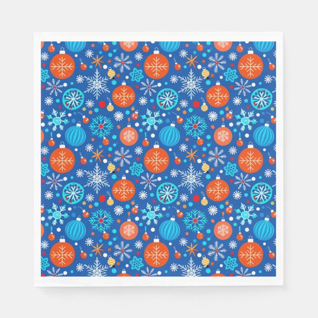 Blue christmas pattern napkin (Front)