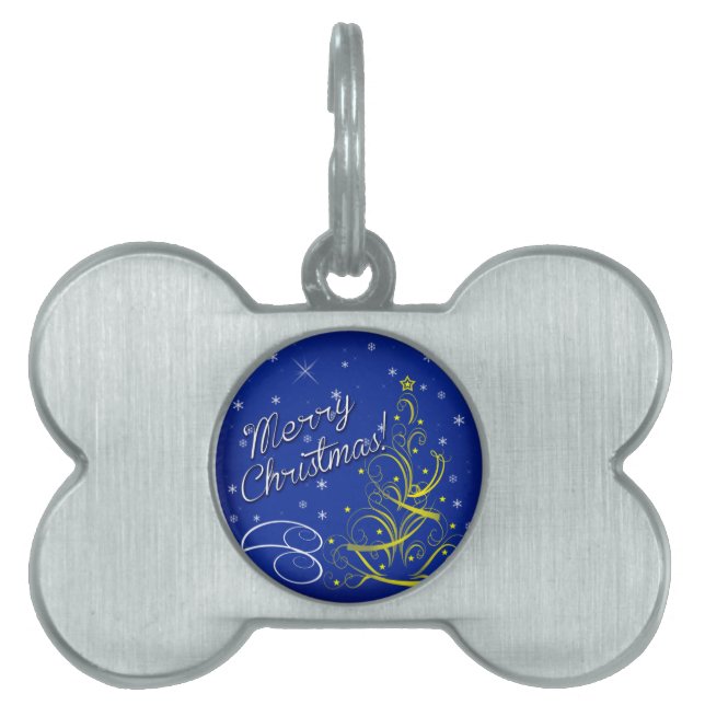 Blue Christmas Pet Tag (Front)