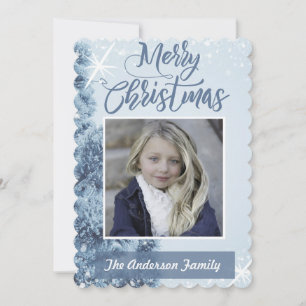 Blue Christmas Photo Card