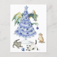 Blue Christmas postcard