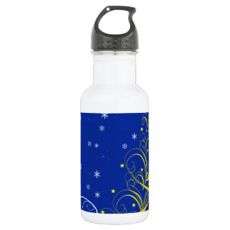Blue Christmas scene 532 Ml Water Bottle