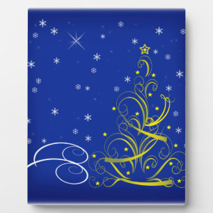 Blue Christmas scene Plaque