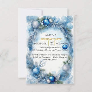 Blue Christmas Serenade: Customise Your Tune Invitation