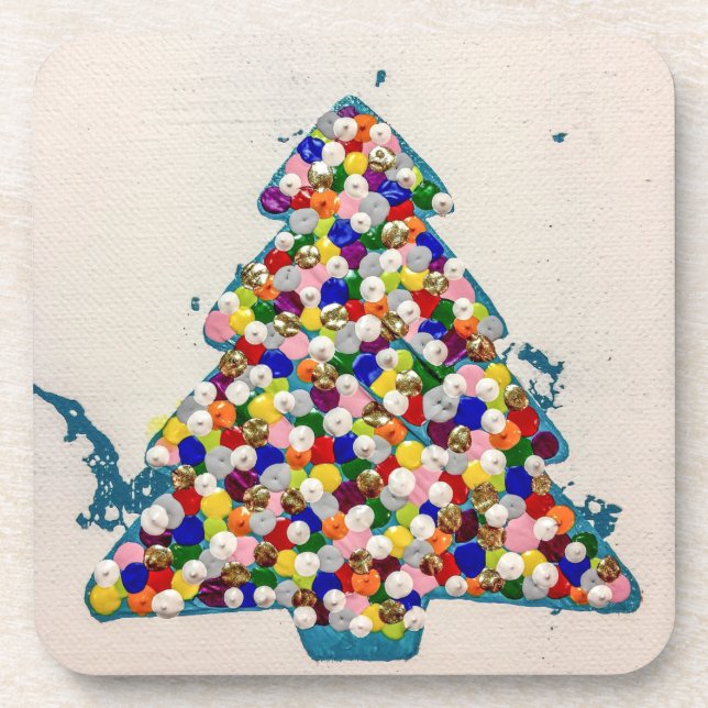 Blue Christmas Set of 6 Coasters (Front)