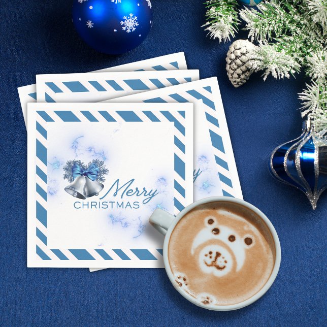 Blue Christmas Silver Bells  Napkin (Creator Uploaded)