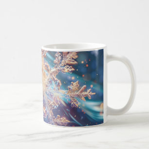 Blue Christmas Snowflake Digital Art Coffee Mug