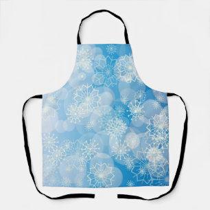 Blue Christmas Snowflakes Apron