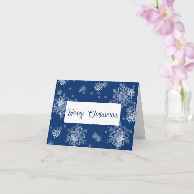 Blue Christmas Snowflakes Greeting Card (Orchid)