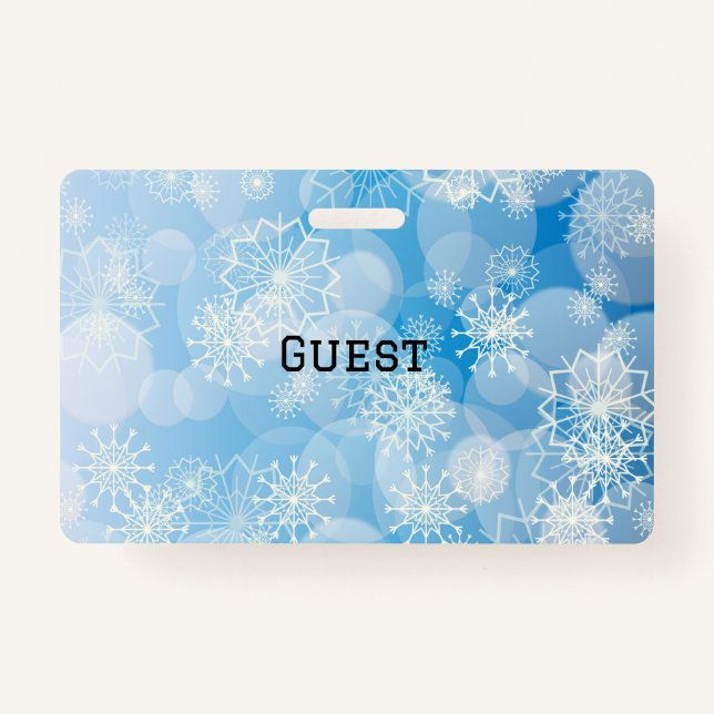 Blue Christmas Snowflakes     ID Badge (Front)