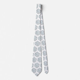 Blue Christmas Snowflakes, Winter Blizzard Pattern Tie