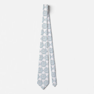 Blue Christmas Snowflakes, Winter Blizzard Pattern Tie