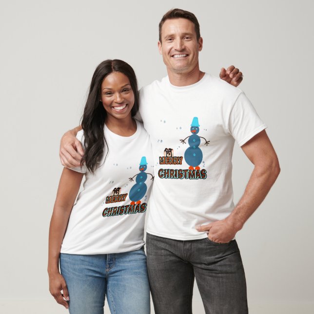 Blue Christmas snowman T-Shirt (Unisex)