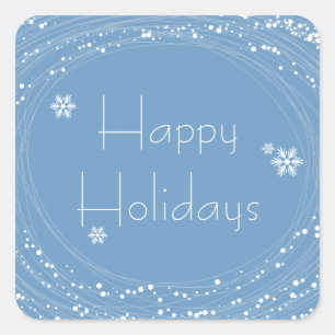 blue Christmas Square Sticker