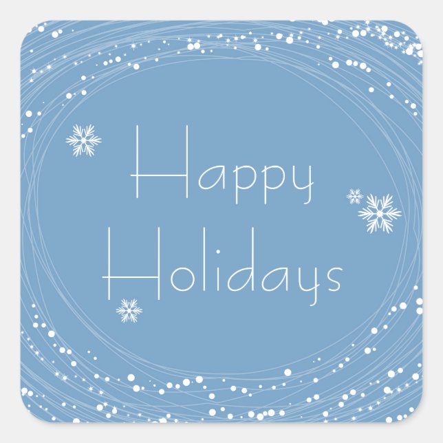 blue Christmas Square Sticker (Front)