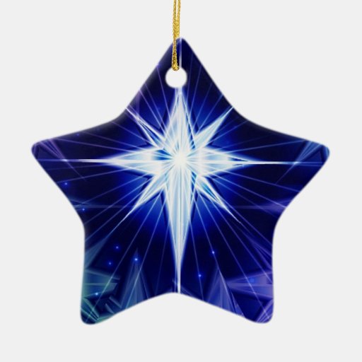 Blue Christmas star Ornament Ceramic Star Ornament | Zazzle