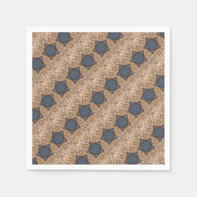 Blue Christmas Star Wicker Background Pattern Napkin (Front)