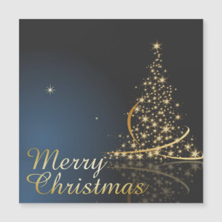 Blue Christmas Theme with golden Christmas Tree
