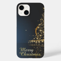 Blue Christmas Theme with golden Christmas Tree