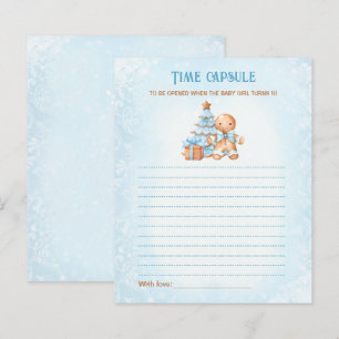 Blue Christmas Time Capsule Card Boy Baby Shower