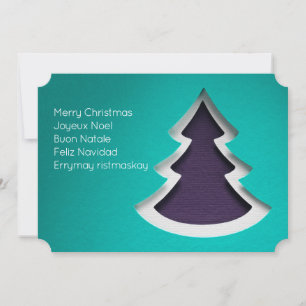 Blue Christmas Tree, 2-sided Photo Card