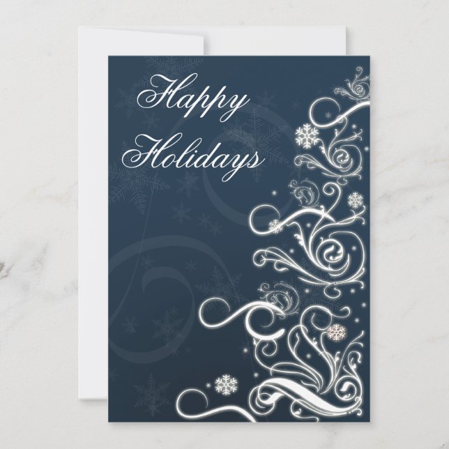 blue Christmas Tree  Business Holiday Greetings (Front)