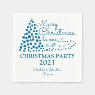 Blue Christmas Tree, Christmas Party Napkin