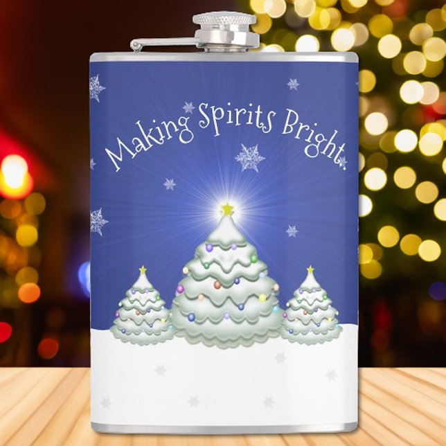 Blue Christmas Tree Flask (Blue Christmas Tree Flask)