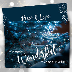 Blue Christmas Tree Flat Holiday Card
