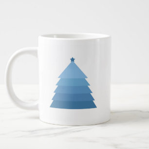 Blue Christmas Tree Giant Coffee Mug