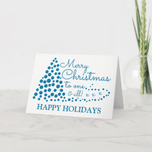 Blue Christmas Tree, Happy Holidays Holiday Card