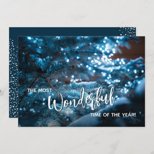 Blue Christmas Tree Holiday Card