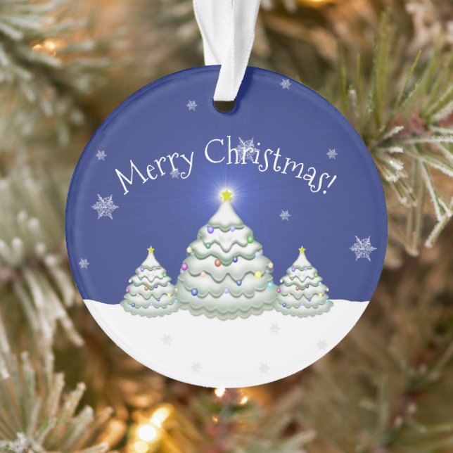 Blue Christmas Tree Ornament (Tree)
